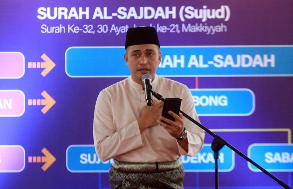 Adi Putra appreciated the organiser for inviting him to read the pledge at the Malaysia #QuranHour 2022 at Tuanku Mizan Zainal Abidin Mosque, Putrajaya