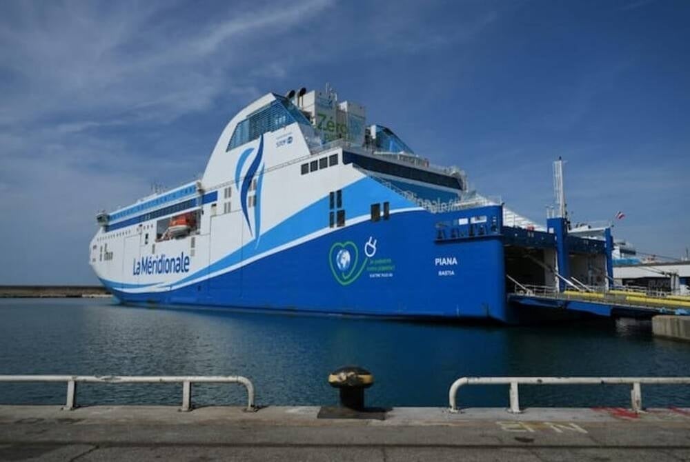 The first vessel that uses filters to capture air pollutants from the boat's exhaust fumes by French ferry company La Meridionale - AFP Photo