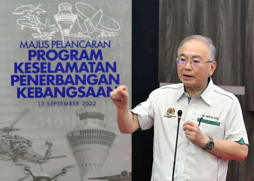 Transport Minister Datuk Seri Dr Wee Ka Siong at the launch of the State Safety Programme (SSP), today. - BERNAMA
