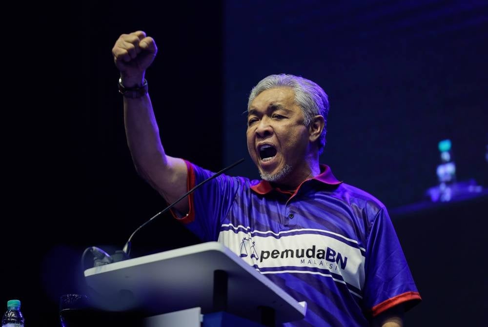 BN chairman Datuk Seri Dr Ahmad Zahid Hamidi at the launch of BN youth machinery at Stadium Titiwangsa, today
Photo by Bernama