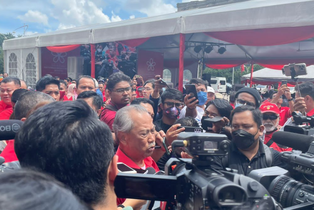 Perikatan Nasional (PN) chairman Tan Sri Muhyiddin Yassin at Bersatu 6th anniversary held at Putrajaya.