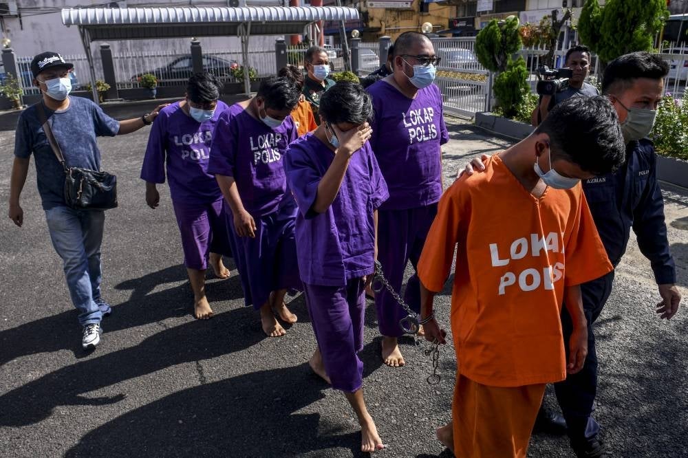 The charges framed under Section 403 of the Penal Code provide for a maximum prison sentence of five years and a fine, and whipping, if convicted. -Bernama Photo