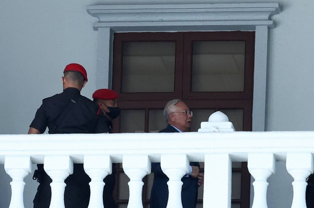 Datuk Seri Najib Razak at the Kuala Lumpur Courts Complex for his 1MDB trial, today. - BERNAMA