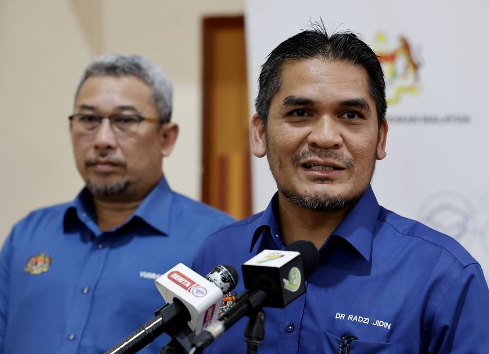 Radzi during a press conference after the Handover Ceremony for the Implementation of the Precinct 15 School Complex Construction Project in Putrajaya today. - Bernama Photo
