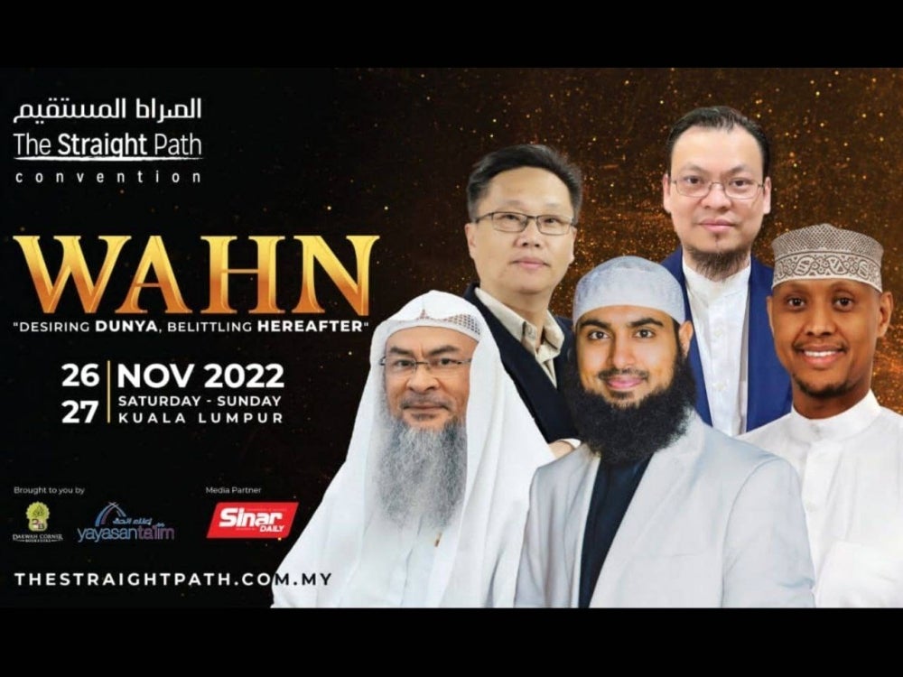 The Straight Path Convention 2022 will be held at Bank Rakyat Twin Towers in Kuala Lumpur on Nov 26 and 27.