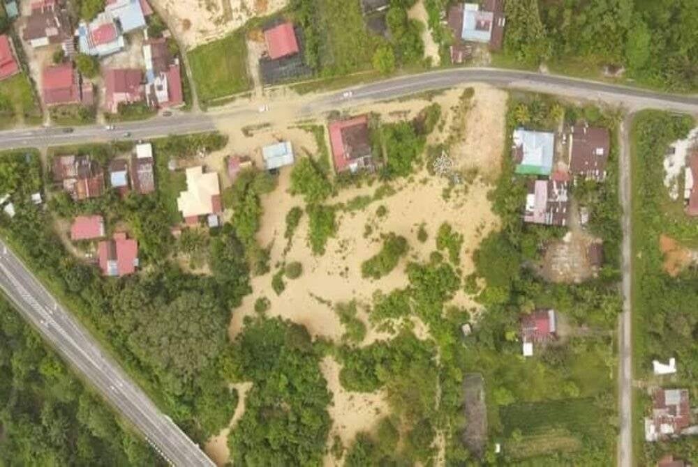 Aerial view of several districts affected in the Baling flood - Photo source: public photo on Twitter