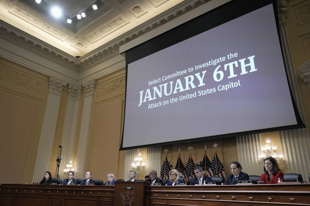 Members of the House Select Committee to Investigate the Jan 6 attack on the U.S. Capitol vote unanimously to subpoena former President Donald Trump during a hearing in the Cannon House Office Building on Oct 13, 2022 in Washington, DC. - (Photo by DREW ANGERER / AFP)