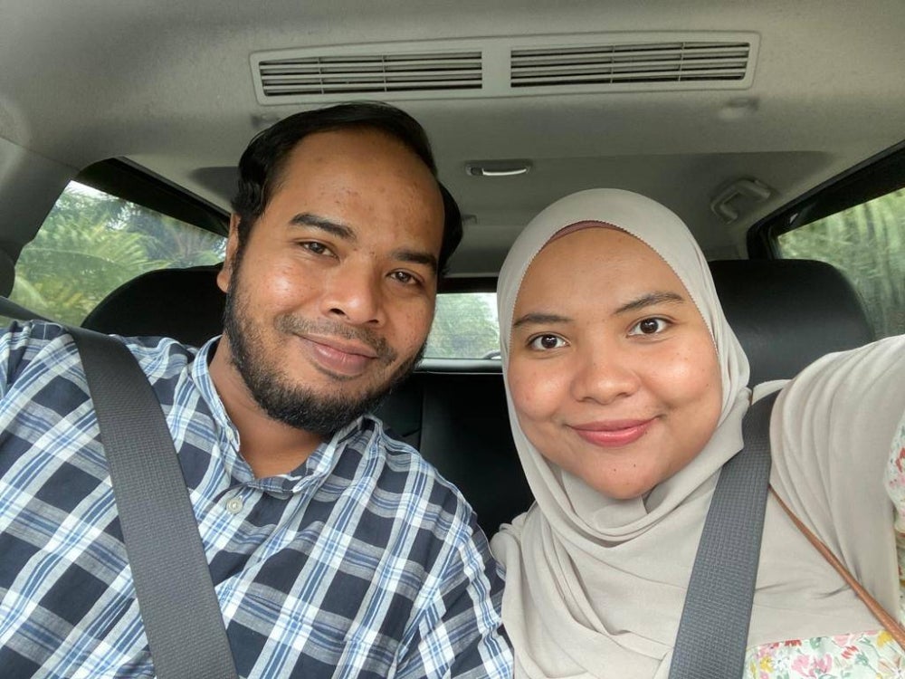 A bride-to-be Siti Aishah Azhar with her future husband