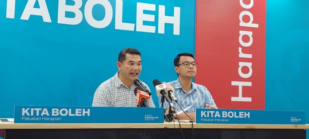 Rafizi (left) and Chean Chung during a press conference at the PKR Headquarters, in Petaling Jaya, on Thursday.