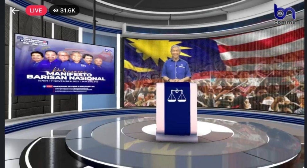 Zahid Hamidi while launching GE15 BN manifesto