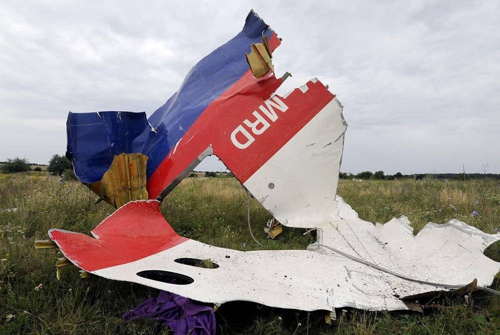 Debris of the MH17 plane that was shot down over eastern Ukraine on July 17, 2014.