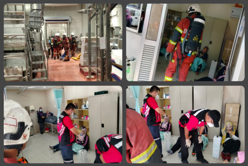 Some of the workers at the frozen food factory in Subang - Selangor Fire and Rescue Department (JBPM)