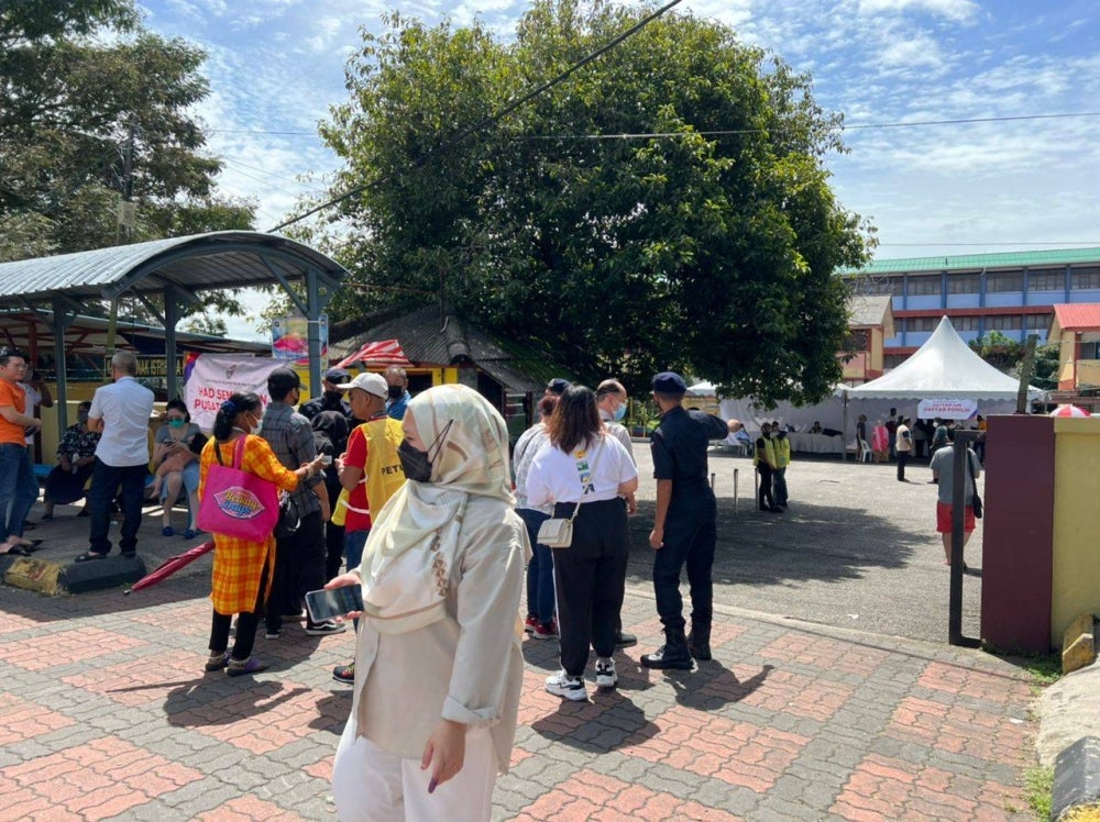 A continuous stream of people went out to cast their votes.