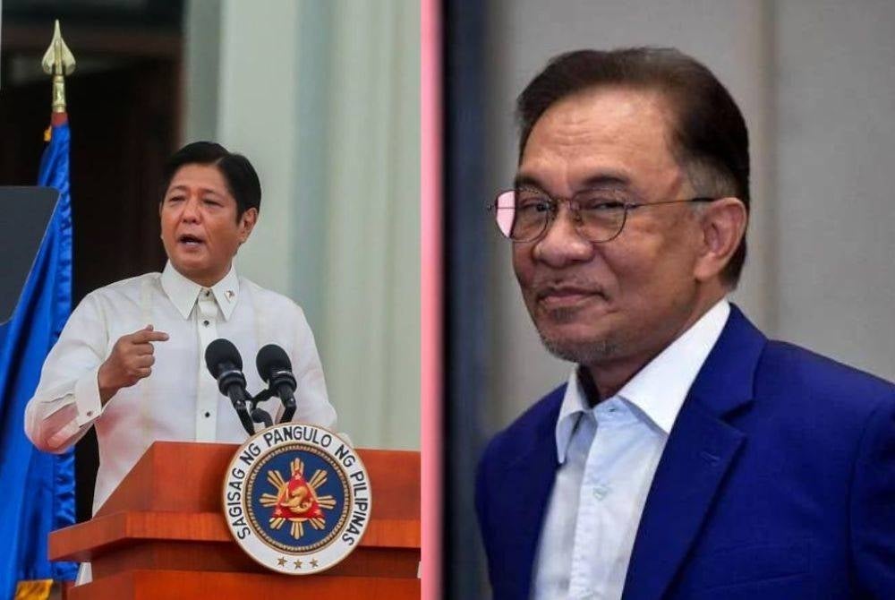 Anwar Ibrahim and Philippine President Ferdinand Marcos Jr.