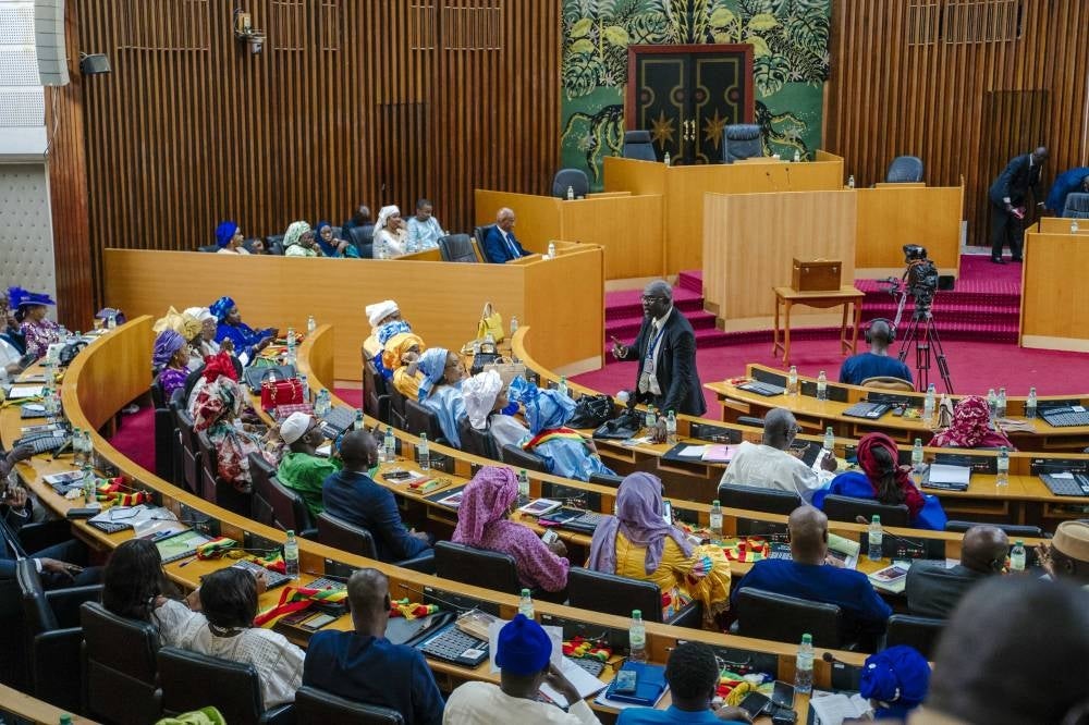 Senegalese deputies take part in a parliamentary session in Dakar on Sept 12, 2022. - (Photo by CARMEN ABD ALI / AFP)