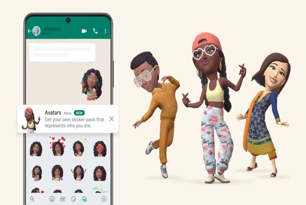 Samples of WhatsApp's newly launched avatar which is a digital visual representation of users that they can create from billions of combinations of diverse hair styles, facial features and outfits - FILE PIX