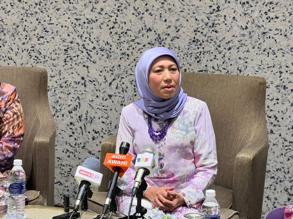 Nancy Shukri during a press conference today. Picture by Kousalya Selvam.