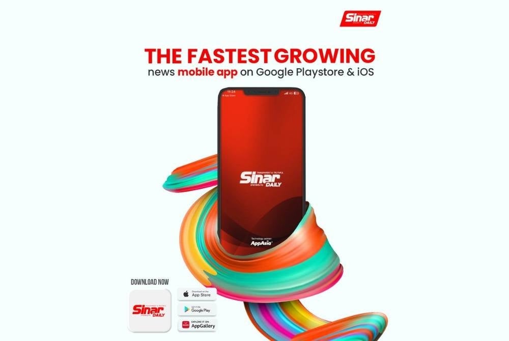 The Sinar Daily news mobile app is available for download on Google Playstore and iOS. 