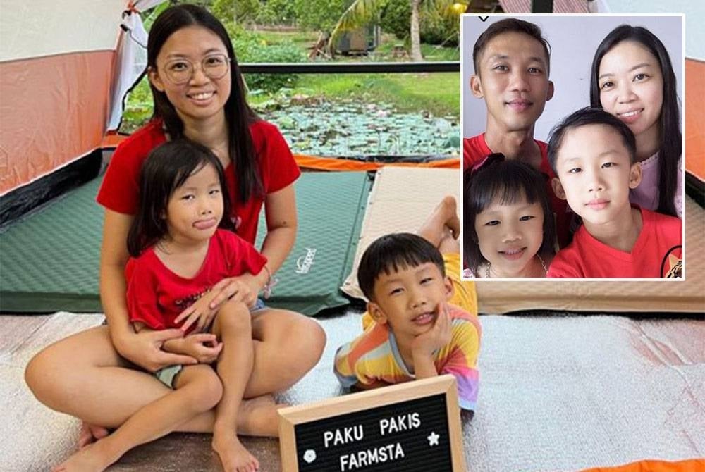 Yi Wei hopes her brother's family is found safe. Small picture: Yi Wei's fourth brother with his wife and two children who went camping in Batang Kali.