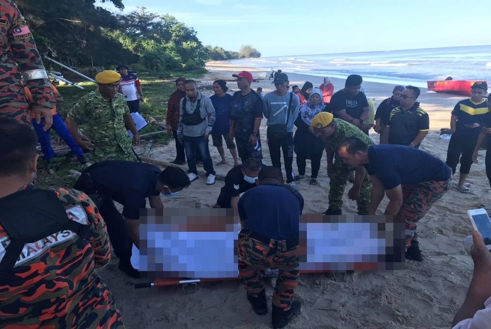 The victim's body was found 50 metres from the Kampung Tempurung beach.