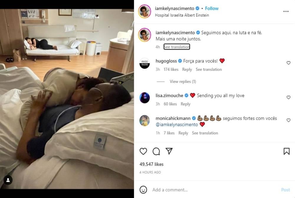 "Here we go, in the fight and in faith. One more night together' - Instagram (@iamkelynascimento)