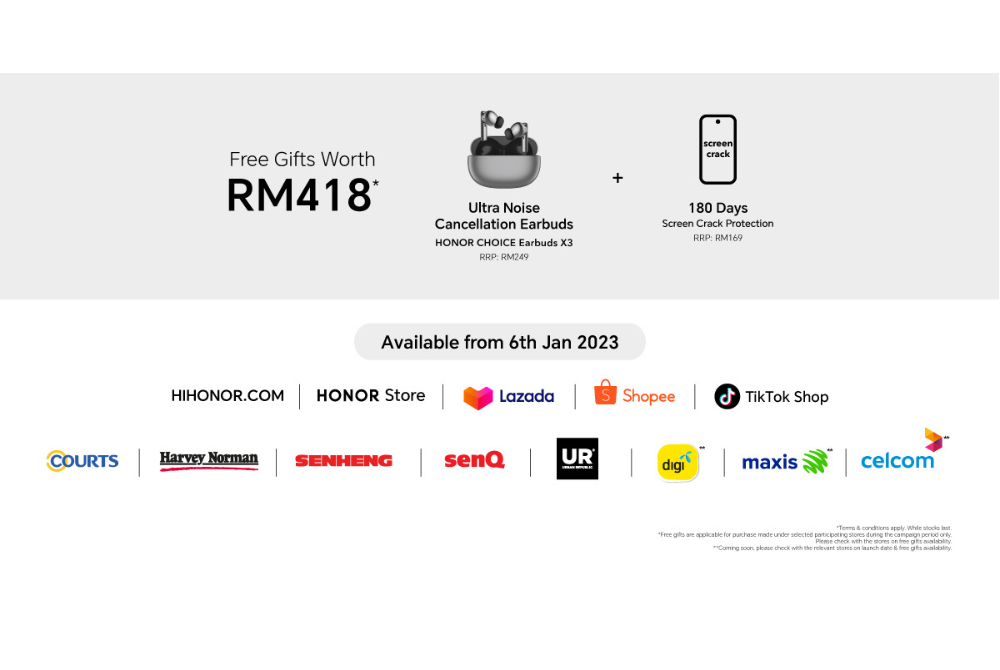 Honor X9a 5G available from 6 Jan onwards at their authorised retailers.