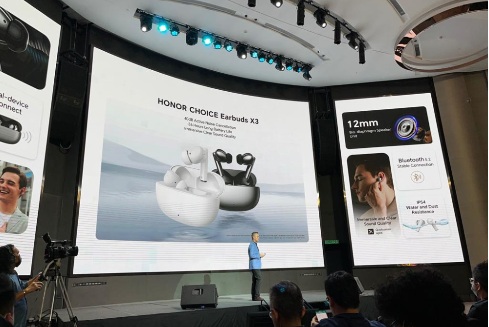 Quick look at Honor Choice Earbuds X3 features during the launching event.