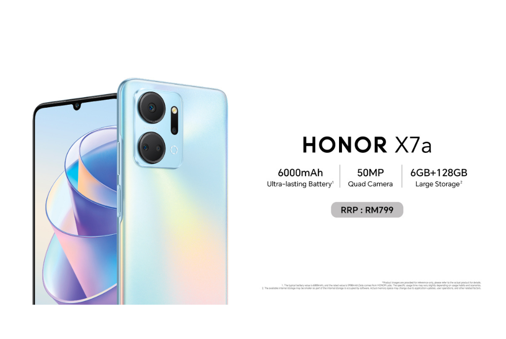 Honor X7a will be available from 6 Jan onwards retailing at RM799.