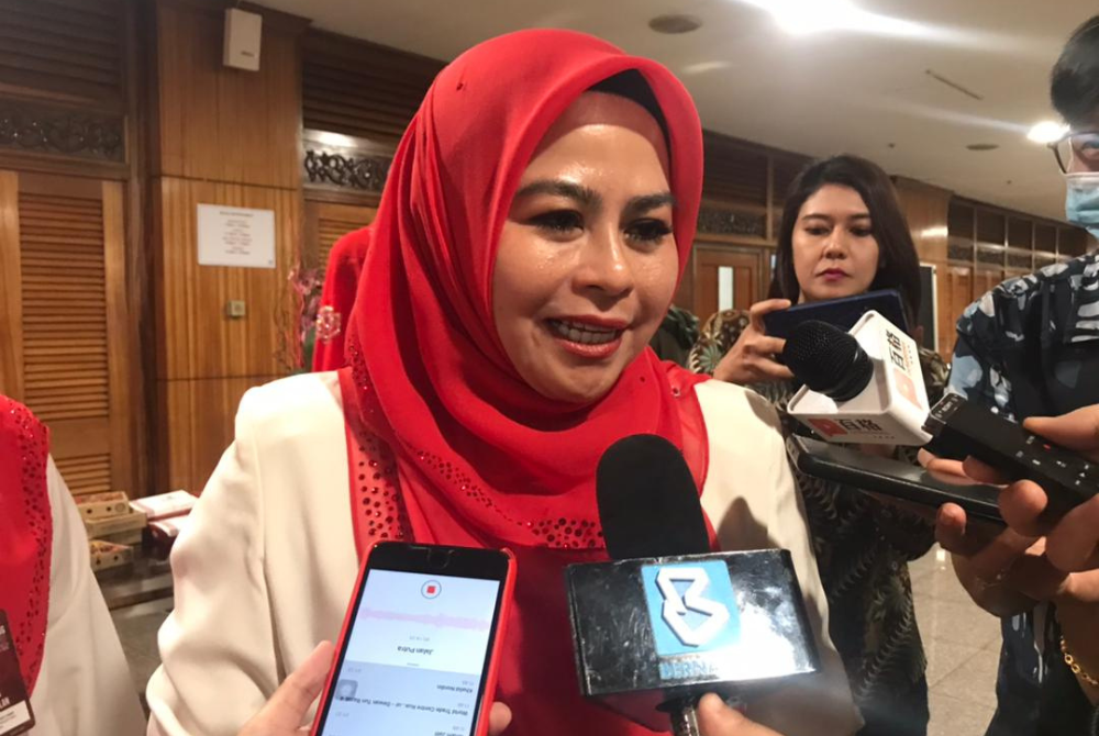 Umno Wanita chief Datuk Noraini Ahmad at 2022 Umno General Assembly (PAU) Media Room, today.
Picture by Anisa Aznan.