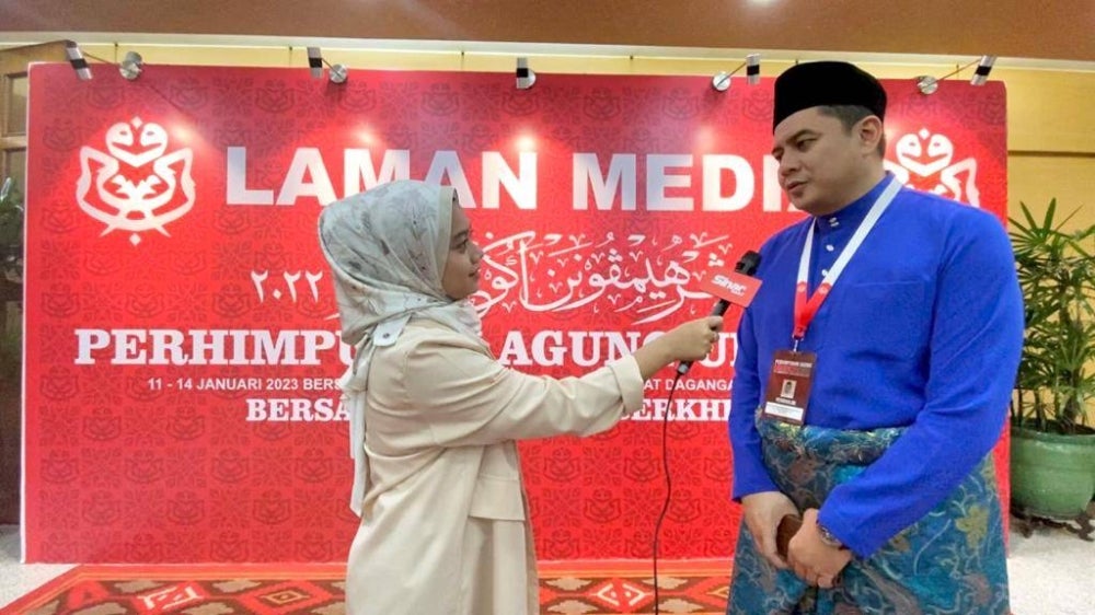 Najib’s son, Datuk Nizar Najib at 2022 Umno General Assembly Media Room at PWTC. 