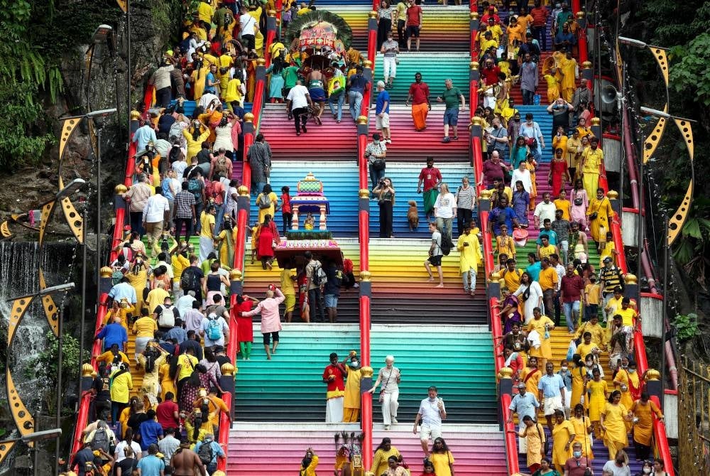 Devotees at the Batu Caves temple - FILE PIC