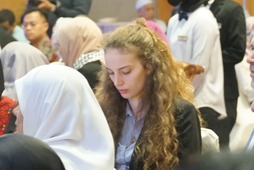 Maya Garner, a humanitarian activist of non-profit organisation called Friends of Hebron from Denmark at ICPKL