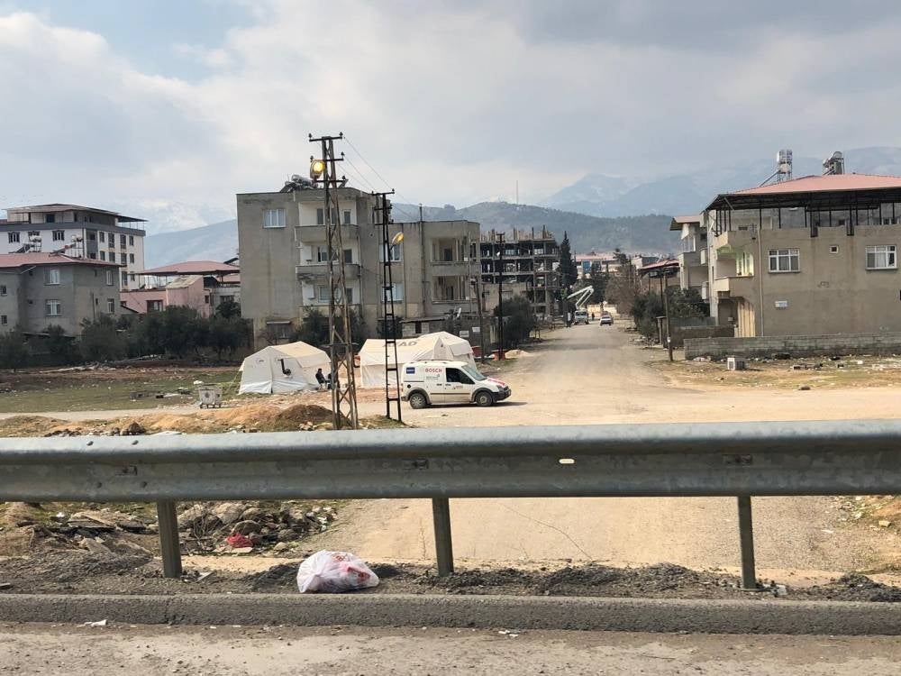 Earthquake victims are now living in white tents provided by Turkey's Interior Disaster and Emergency Management Presidency Ministry.