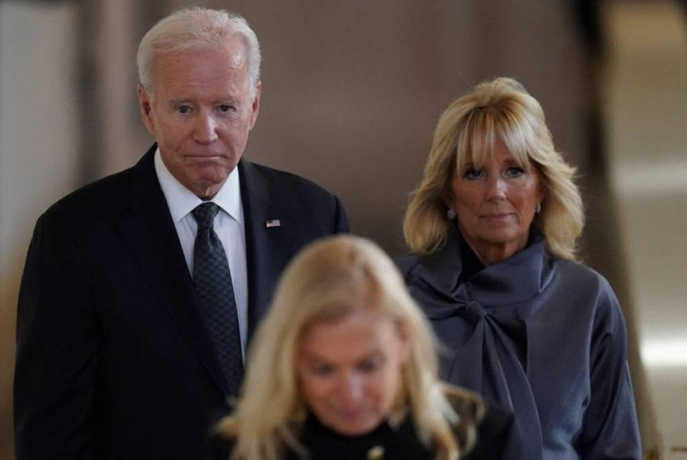 First Lady Jill Biden (right) with husband President Joe Biden. - FILE PIX