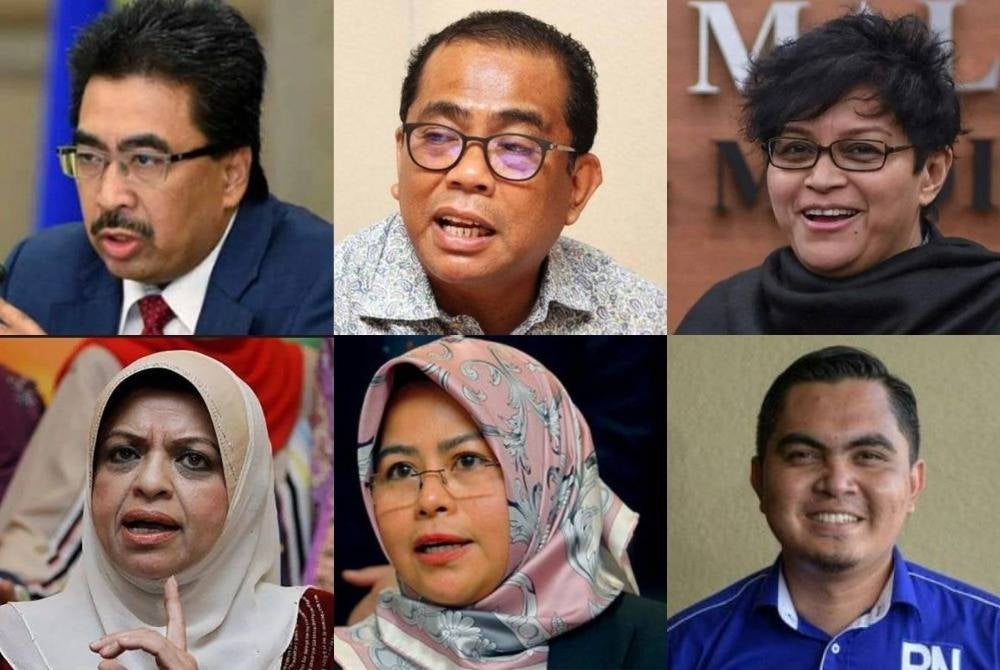 (top left) Johari Ghani, Khaled Nordin, Azalina Othman Said. (Top left/bottom) Shahrizat Jalil, Noraini Ahmad,  Akmal Salleh