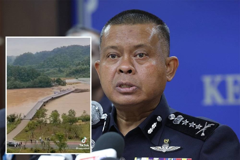 Datuk Kamarul Zaman Mamat - Bernama Photo (Screenshot of the viral footage of bridge collapsing and swept away by the current.)
