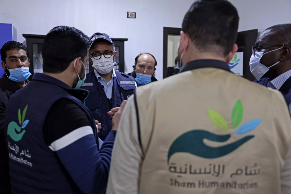 WHO chief Tedros was on his first ever visit to rebel-held areas of war-ravaged Syria which along with Turkey was struck in February by a devastating earthquake. - (Photo by OMAR HAJ KADOUR / AFP)