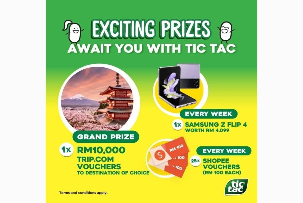 From now till the 25th of April, participants can join the Tic Tac 'Rays of Positivity' contest by following simple steps and stand a chance to win amazing prizes such as the much-coveted RM10,000 travel voucher from Trip.com that can be used for booking flights, hotel and more. - Facebook