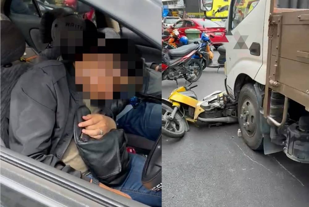 Two men were arrested due to suspected drug abuse. Screenshot of the viral video displaying the accident (right).