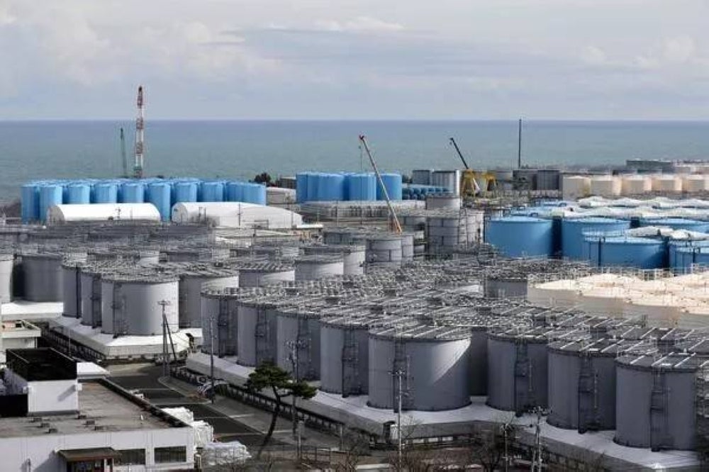 This picture, taken on Feb. 3, 2020, shows storage tanks for contaminated water at the Tokyo Electric Power Company's (TEPCO) Fukushima Daiichi nuclear power plant in Okuma, Fukushima prefecture. (AFP Photo)