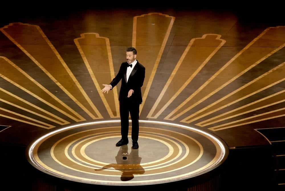 Jimmy Kimmel speaks onstage during the 95th Annual Academy Awards at Dolby Theatre on March 12, 2023 in Hollywood, California - AFP