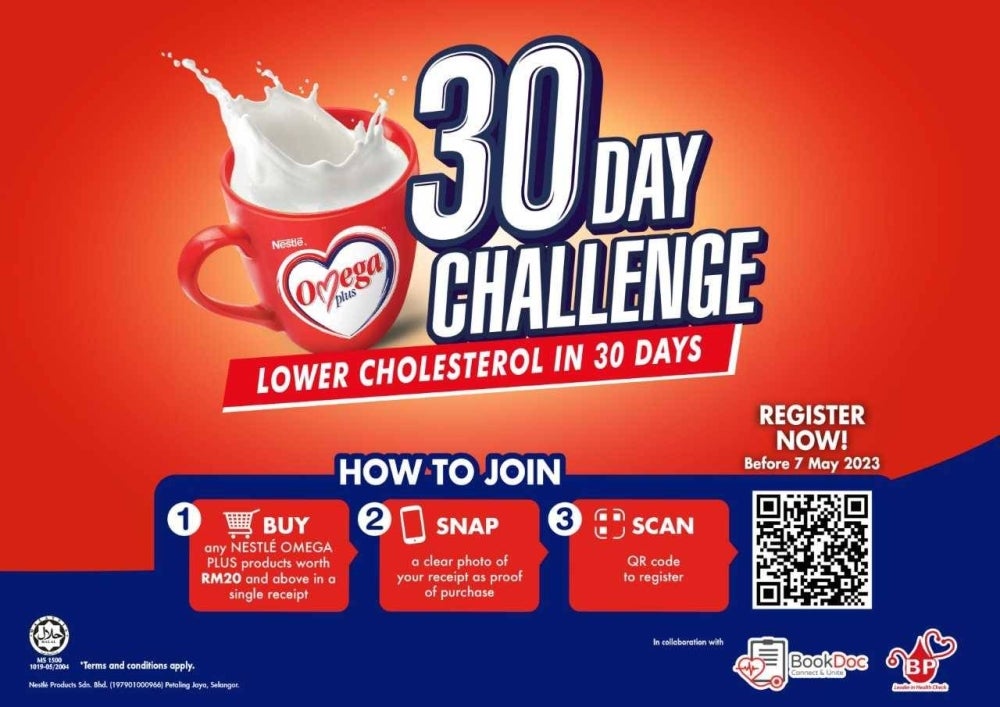  Nestle Omega Plus launched Nestle Omega Plus 30-Day Challenge in a collaboration with BookDoc continues to motivate and educate Malaysians to be proactive in heart health.