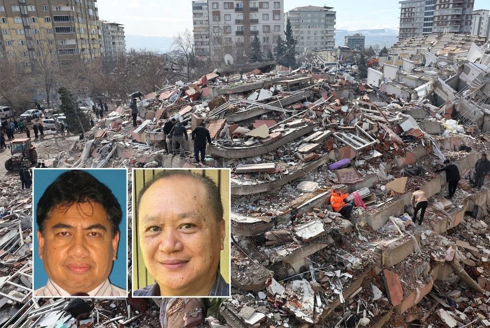 Two strong earthquakes which devastated Turkey on February 6 and damaged more than 84,000 buildings. (Small photo: Azlan (left), Felix) - FILEPIC