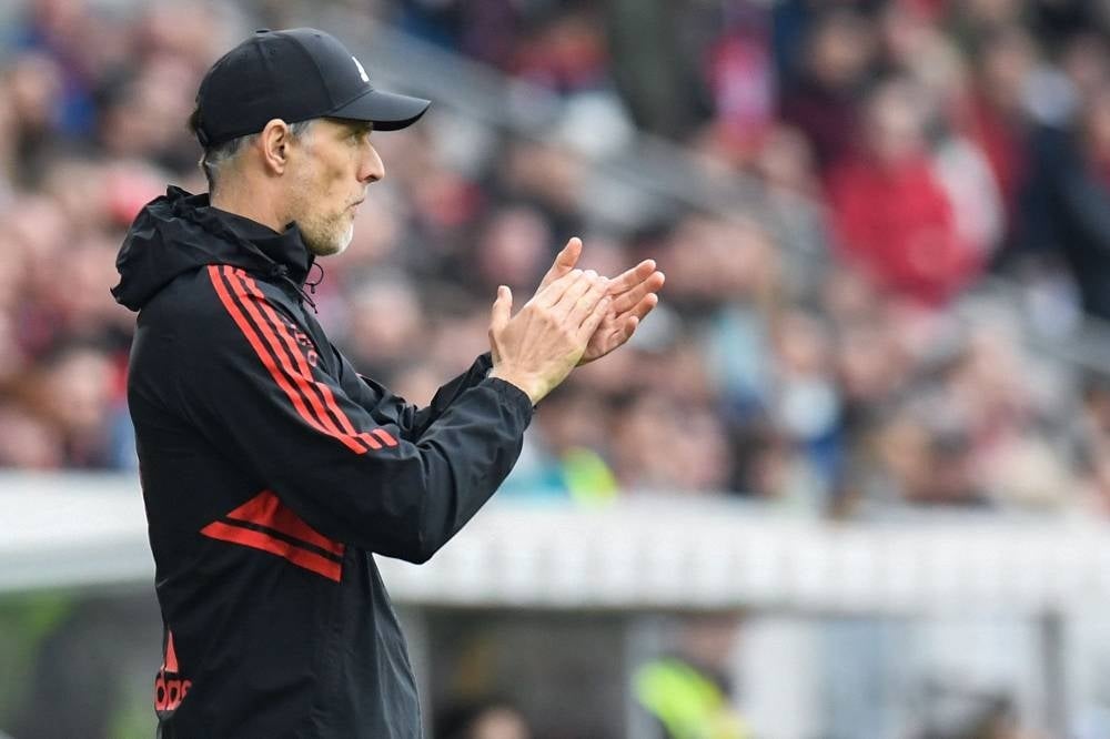 Bayern Munich's German head coach Thomas Tuchel reacts from the sidelines during the German first division Bundesliga football match between SC Freiburg and Bayern Munich in Freiburg on April 8. - Pic: AFP