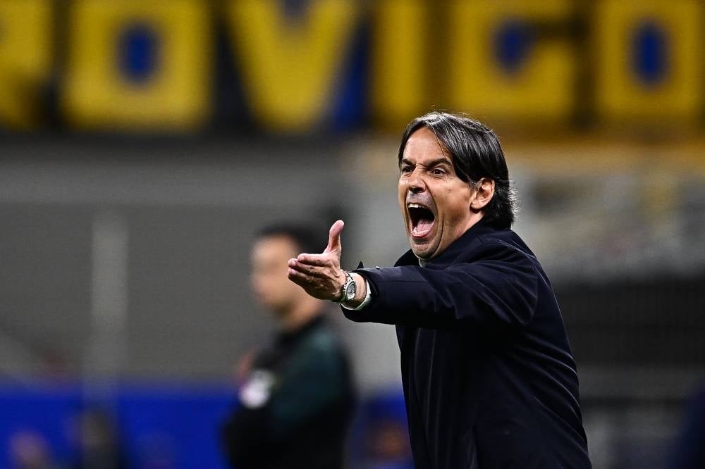 Inter Milan's Italian head coach Simone Inzaghi gestures during the Italian Serie A football match between Inter Milan and Monza at the San Siro Stadium in Milan, on April 15. Simone Inzaghi said Tuesday that Inter Milan need to put their dreadful Serie A form behind them as they stand on the verge of getting past Benfica and reaching the Champions League semi-finals. - Pic: AFP