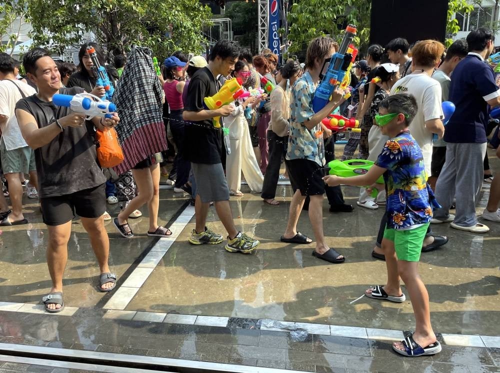Revellers take part in water fights during the Songkran festival at Siam Square in Bangkok, Thailand.
After a three-year hiatus, Thailand is finally unleashing the full-scale celebration of the traditional new year ذ Songkran ذ marking a triumphant return to the festivity after the disruption caused by COVID-19 pandemic.
Thailand's Interior ministry today reported a total of 264 people lost their lives in 2,203 road accidents during the "Seven Deadly Days of Songkran”, from April 11 to 17. - Pic: BERNAMA