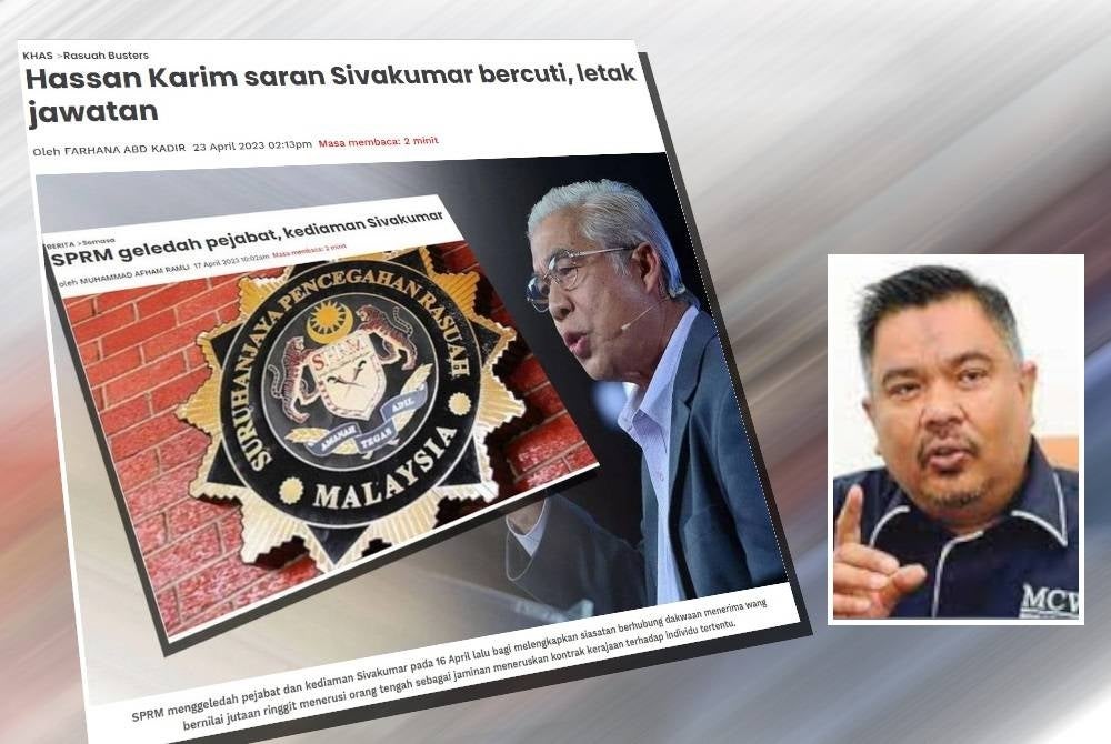 Sinar Harian's report on Sunday. (Smaller image, MCW president Jais Abdul Karim)