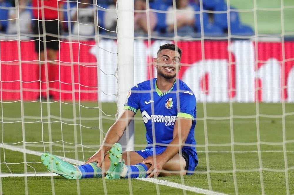 Getafe's Juan Iglesias reacts during the Spanish LaLiga soccer match between Getafe and UD Almeria, in Madrid, April 26. Relegation-threatened Getafe have announced Jose Bordalas as their new coach. - Pic: EPA