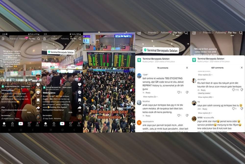 Experiences shared by TikTok users on the overcrowded situation in TBS.
