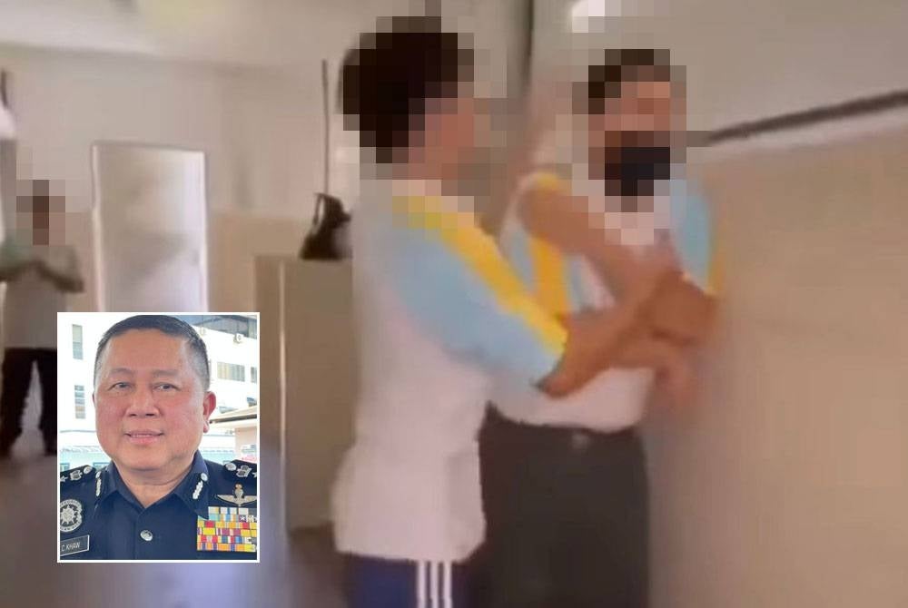 Screen capture of a video showing a case of a fight involving teenagers at a secondary school in Butterworth that went viral on social media. Thumbnail: Khaw Kok Chin